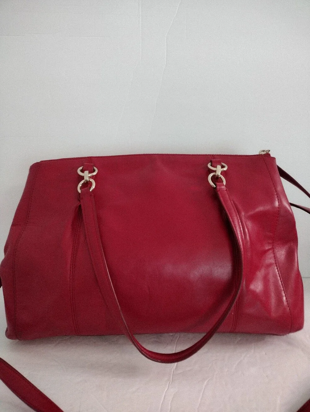 Vintage Y2K Coach Red Leather Christie Carryall Satchel Tote Bag Coquette Chic
